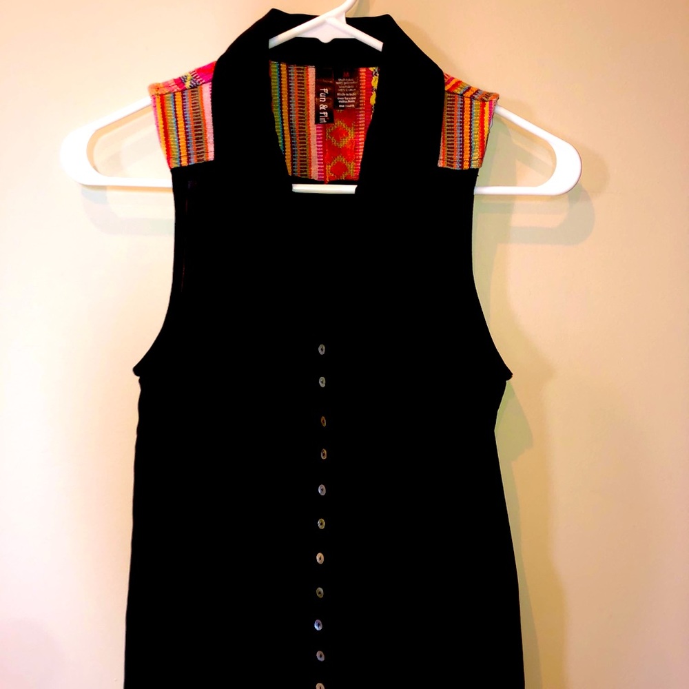 Buttoned Blouse Tank Top